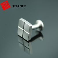 Classic Custom Made Metal Titanium Logo Enamel Laser Engraved Silver Cufflinks thumbnail image