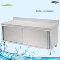 storage cabient/stainless steel bench cabient with sliding door and splashback thumbnail image