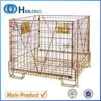 foldable mesh box wire rolling container metal cage for storage thumbnail image