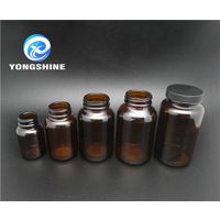 wide mouth brown flint glass tablet bottles with aluminum or plastic cap thumbnail image