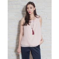 Lady Girl Summer Casual Double Layer Sleeveless Blouse for women thumbnail image