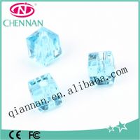 china bead manufacturer faceted blue decorative cube blowing beads for hair jewelry thumbnail image