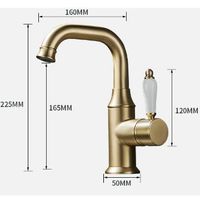 Antique Nickel Brushed Golden Brass Swivel Spout Mixer Bathroom Sink Tap TG178N thumbnail image