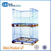 Euro foldable stackable storage metal steel wire mesh pallet cage thumbnail image