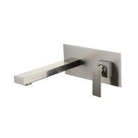 Bathroom Bathtub SUS304 Stainless Steel Square Wall-Mounted Plumber Basin Faucet thumbnail image