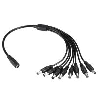 DC Power Supplier Splitter Cable 1 Female To 6 Male Wire Y Adppter 5.1mm X 2.1mm For CCTV Security C thumbnail image