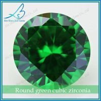 Factory price 3.5mm machine cut round cz emerald stone for ring thumbnail image