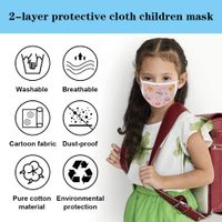 Reusable Kids Mask, 4 Pcs Fashionable Children Fabric Washable Cotton Mask for Age 4-12 thumbnail image
