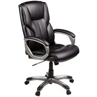 AmazonBasics High-Back Executive Swivel Office Computer Desk Chair - Black with Pewter Finish thumbnail image