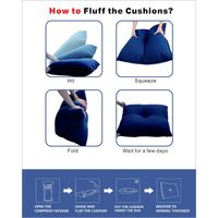 Cushions for Patio Furniture, Outdoor Water Repellent Fabric, Deep Seat Pillow and High Back Design, thumbnail image