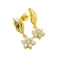 Dangling earrings flower Gold plated thumbnail image