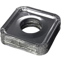 Gas Burner Liners (50 Pack) Disposable Aluminum Foil Square Stove Burner Covers thumbnail image