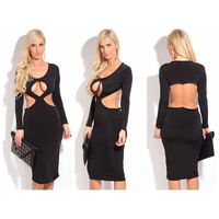 Black Sexy Cut-out Bodycon Evening Dress thumbnail image