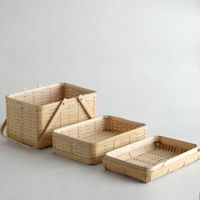 High Quality Bamboo Gift Basket Box Wicker Gift Basket Vietnam Wholesale Best Design Basket Box thumbnail image
