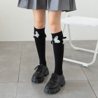 Spring and Autumn Japanese sweet bandage bow mid-tube socks women's cotton socks knee-length jk calf thumbnail image