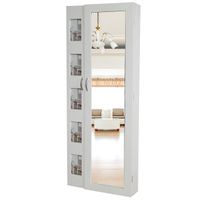 new wood jewelry makeup Cosmetic standing floor cabinet mirror thumbnail image