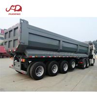 FUDENG 4 axles heavy duty 80-100ton dump rear tipping truck and trailer thumbnail image