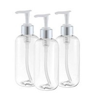 8 Oz Empty Plastic Shampoo Pump Bottles with Silver Pump Dispenser thumbnail image