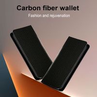 Custom logo carbon fiber zipper long wallets leather men thumbnail image