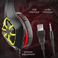 LED Glowing cable headphone Over Head 3.5mm Aux Wire Gamer Headset Stereo Light USB Audio headphones thumbnail image