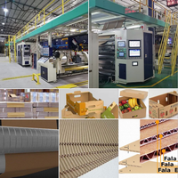 Color 2 Ply Corrugated Cardboard Sheets Production Line Pre-print Single Face thumbnail image
