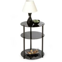 Convenience Concepts Black Classic Glass 3-Tier Round Table thumbnail image