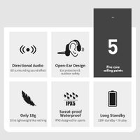 Hot dual listening sport headphone wireless open ear BT bone conduction headphone thumbnail image