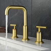 Antique Brass Matte Golden Three-pieces Bathroom Sink Taps Bath Taps TA348M thumbnail image