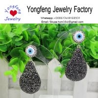 Wholesale evil eye stud rhinestone dangle earrings.boho jewelry thumbnail image