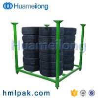 High quality adjustable portable stacking warehouse metal storage tire rack for sale thumbnail image