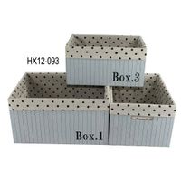 bamboo sundries storage box or bin or basket with liner for living room thumbnail image