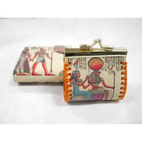 Egypt printed leather wallet thumbnail image