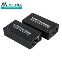 Mattzon HDMI Extender 60m over lan cable Single cat5e/6, 1080p,3D, signal lossless, ir etxender thumbnail image