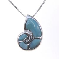 New popular Solid 925 sterling silver larimar pendants for women thumbnail image