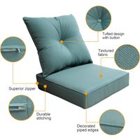 Memo's Indoor/Outdoor Deep Seat Chair Cushion Set,Spring/Summer Seasonal Replacement Cushions Blue thumbnail image