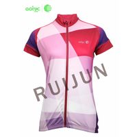 Custom Sports Cycling Jersey Women Breathable Short Sleeve Tops Full Zipper Bike Shirts Quick Dry thumbnail image