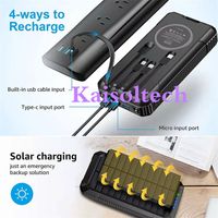 Super fast wireless charging power bank 4 built-in cables 33800mah solar power bank thumbnail image