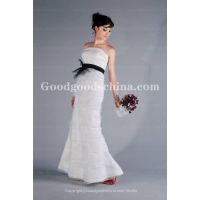 Vera Wang Inspired Empire Strapless Sleeveless Organza Sweep Train Wedding Dress with Ruffles (GWBN0 thumbnail image