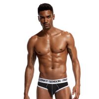 Custom Waistband LOGO solid Cotton gay Men underwear Boxer Briefs For Men underwear U convex pouch b thumbnail image