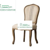 Furniture Antique Upholstered Recycled Wood French Style Armchair for Dining Room dining chairs thumbnail image