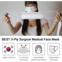 3-Ply Disposable Surgical Medical Face Masks Korea EN14683 Type IIR ASTM Level 2 FDA CE ISO Korea thumbnail image